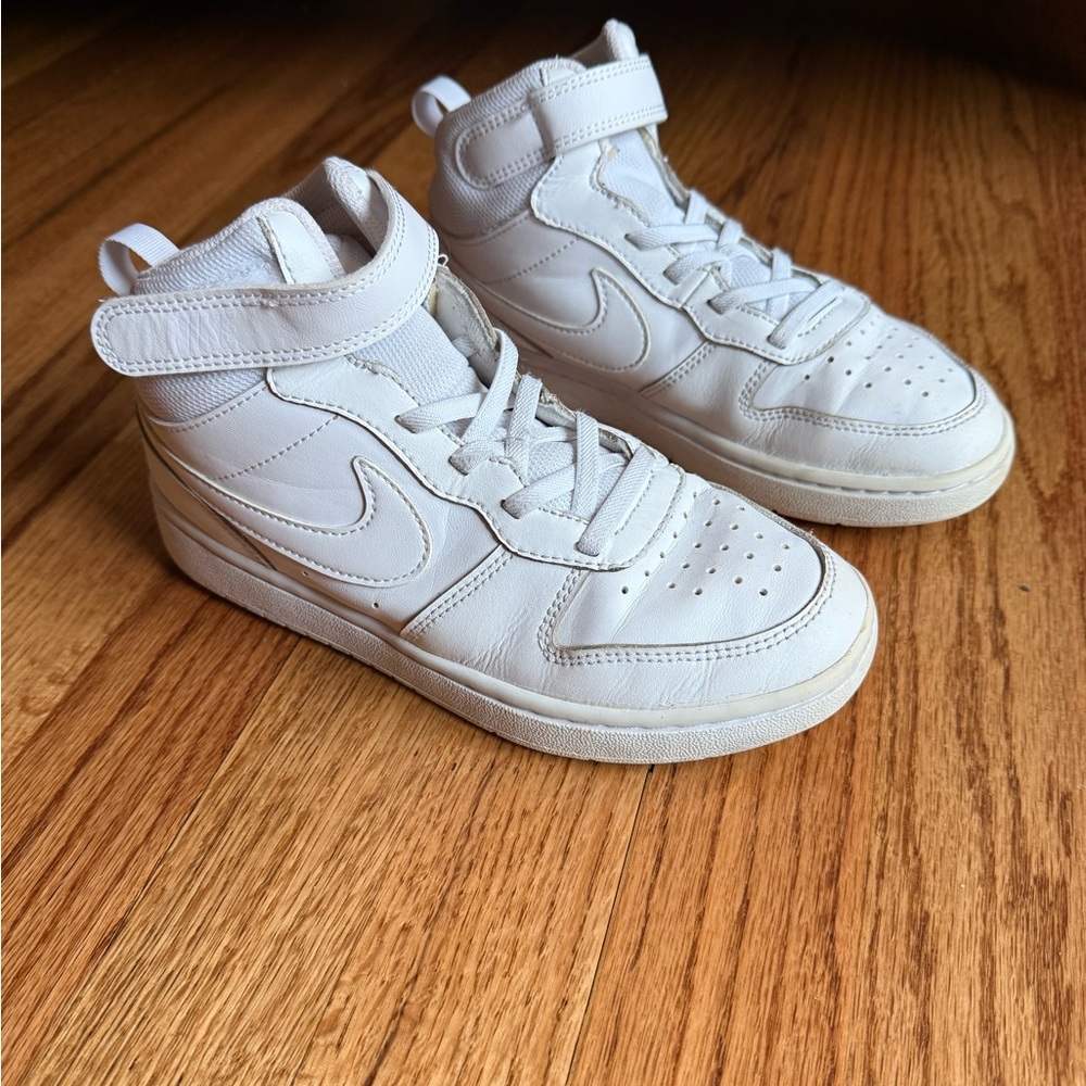 Nike Kids All-White High-Top Sneakers